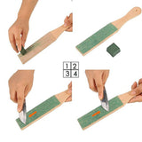 Leather strop and polishing paste