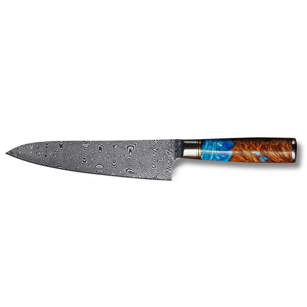  Aibote 2pc G10 Glass Fiber Damascus Pattern Knife